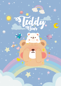 Teddy Bears Rainbow Galaxy Blue