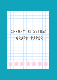 CHERRY BLOSSOMS GRAPH PAPER-VIRIDIAN