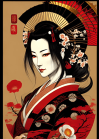 Geisha in sakura kimono 8346E3