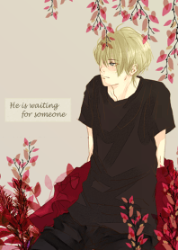 Cool and chic boy waiting for someone.