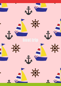 boat and anchor on red