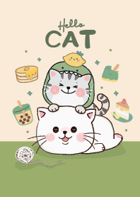 แมวน่ารักสวีท : สีเขียวกรีน