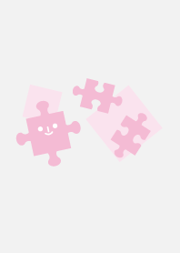 Jigsaw puzzle piece gray and pink