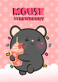 Black Mouse Love Strawberry Flavor Theme