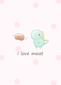 恐竜とお肉 -ピンク- ドット