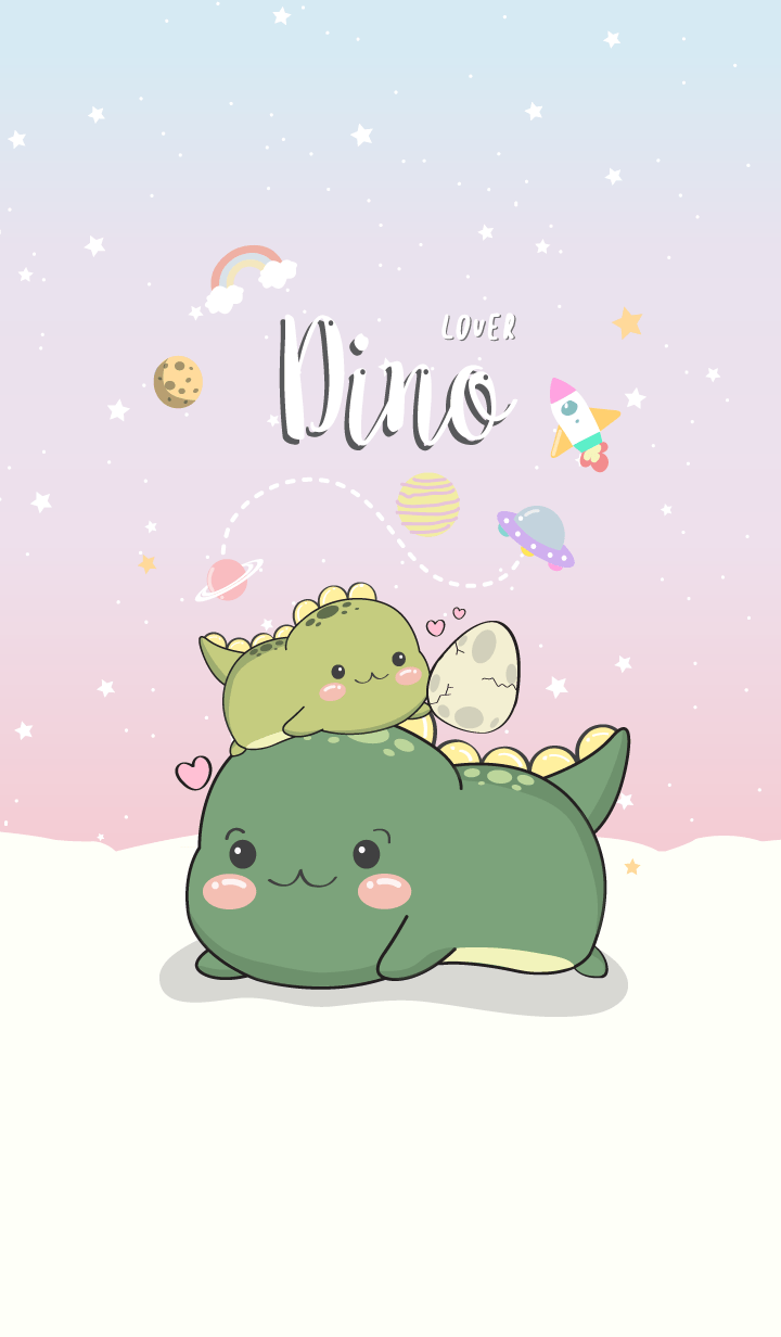 Line Creators Themes Dino Lover Pastel