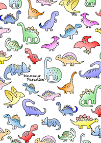Dinosaur Paradise 04 White