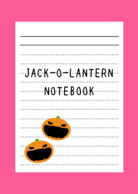 JACK-O-LANTERN NOTEBOOK-FLASHY PINKj