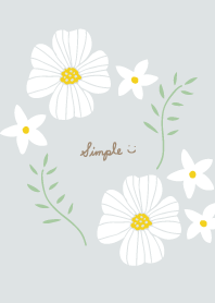 White flowers and leaves cute4 Japan