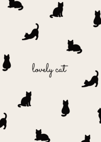 Cat Silhouette / beige black.