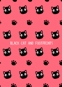 BLACK CAT AND FOOTPRINTSj-RED-BLACK