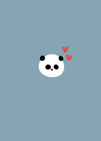 Blue beige and panda. heart.