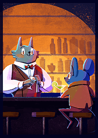 Cute animal bar at midnight