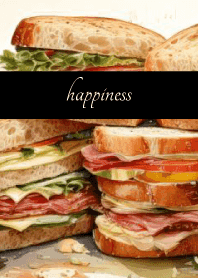 Heaping sandwiches on black