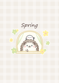 Hedgehog and Shimaenaga -spring- brown2