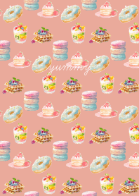 sweet cake on pink & blue