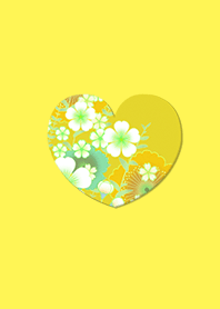 Simple Japanese Pattern Heart Yellow