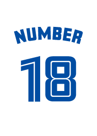 Number 18 White x blue version