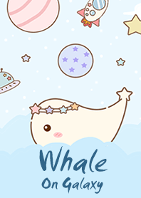 Whale on galaxy blue