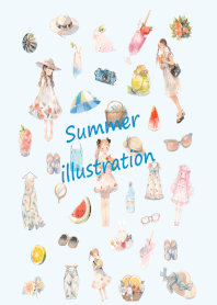 summer girl illustrations