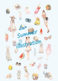ilustrações de garotas de verão