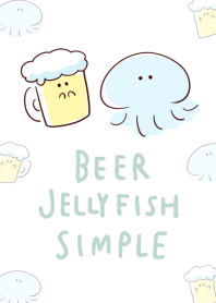 Simple jellyfish beer design white blue.