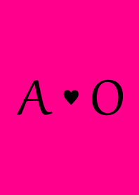Initial "A & O" Vivid pink & black.