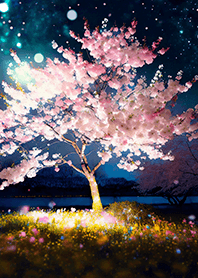 Beautiful night cherry blossoms#873