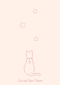 猫とスターチャーム (ベージュピンク)