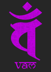 干支梵字 [バン] 未・申 (0126) 黒紫