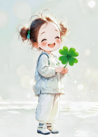 Cute Girl and a Clover V.55