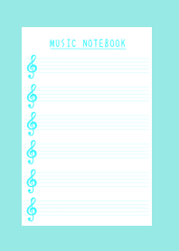 BLUE GREEN COLOR MUSICAL NOTES