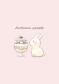 Rabbit and Autumn sweets -pink-