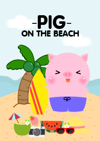 Pink Pig on the beach Theme