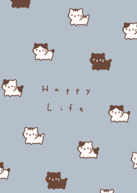 Kawaii Cat - blue brown.