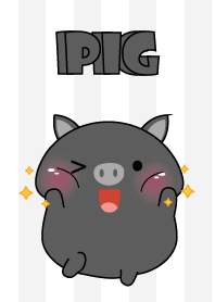 Oh! I'm Cute Black Pig