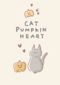 簡約黑貓南瓜心米色