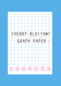 CHERRY BLOSSOMS GRAPH PAPER-BLUE