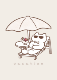 white ribbon cat(vacation)pastel