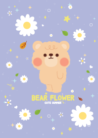 เจ้าหมี ดอกไม้ในฤดูร้อน สีม่วง