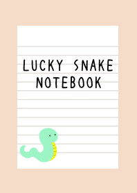 LUCKY SNAKE NOTEBOOK/PINK BEIGE
