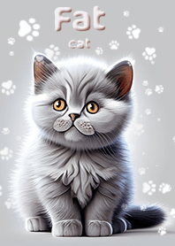 Cute fat grey cat