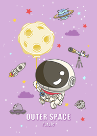 浩瀚宇宙 可愛寶貝太空人 滿月 紫色星空4