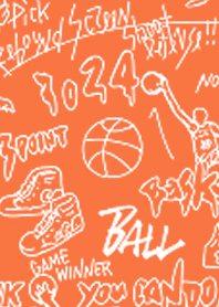 Basketball graffiti 01 orange