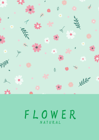 FLOWER MINT GREEN-NATURAL 18