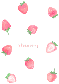 Watercolor strawberry: pink