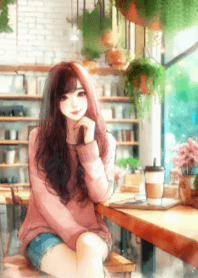 Cute Girl and Coffee V.49