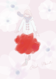 赤いスカートの女の子