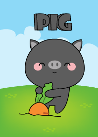 Love Kawaii black pig Theme
