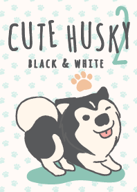 Cute Husky (Black & White-JP) v.2